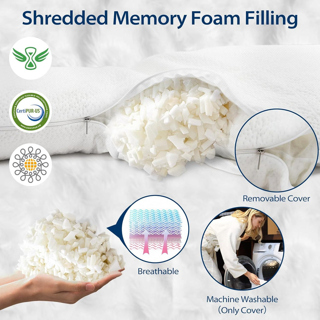 Shredded Memory Foam Body Pillow with Cover M239388