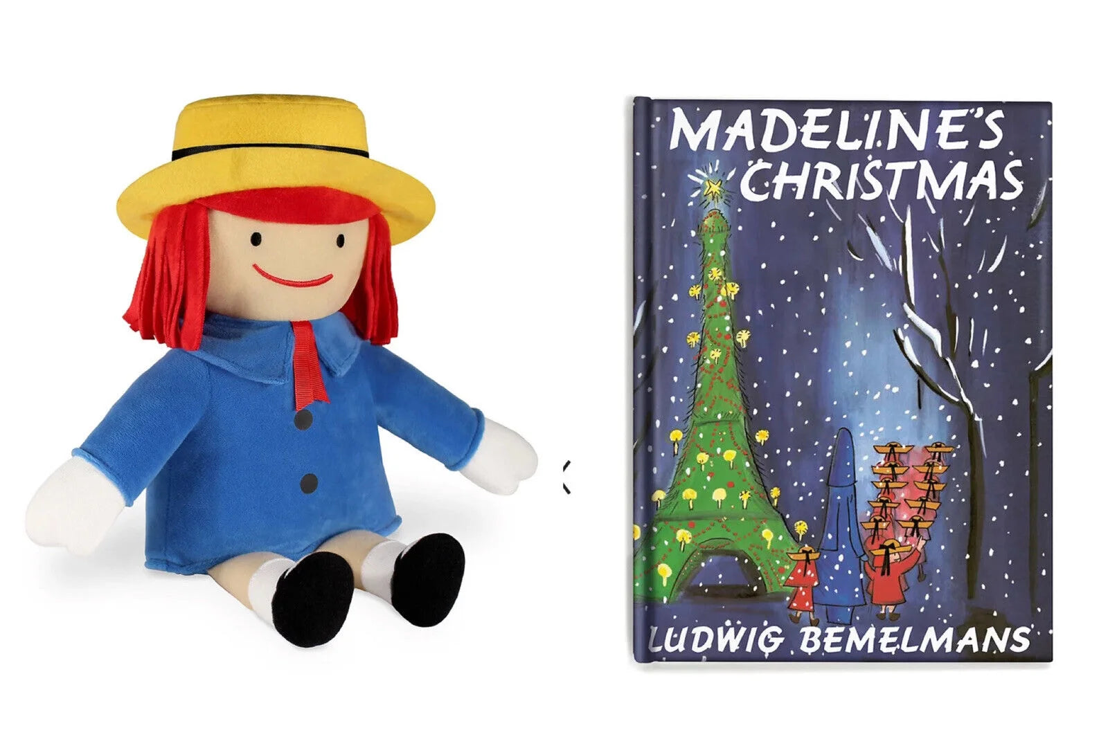 12" Plush Blue Doll & Christmas BOOK Set W65512