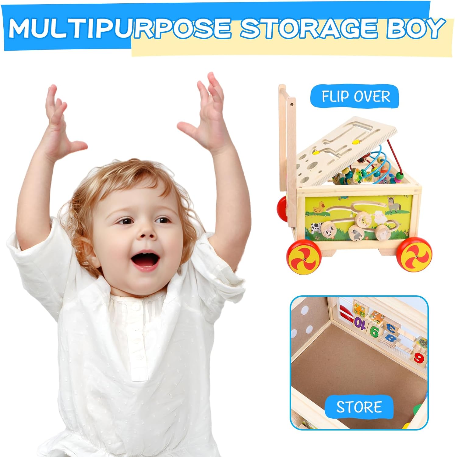 Wooden Activity Cube 7-in-1 Montessori Educational Toy A325