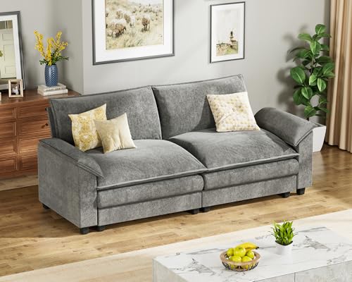 Light Grey L Shaped Chenille Sectional Sofa B71150
