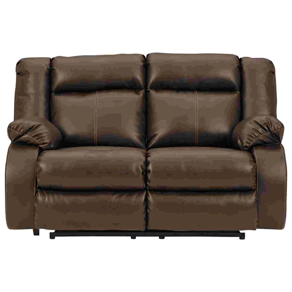 Brown Faux Leather Power Recliner Loveseat W513