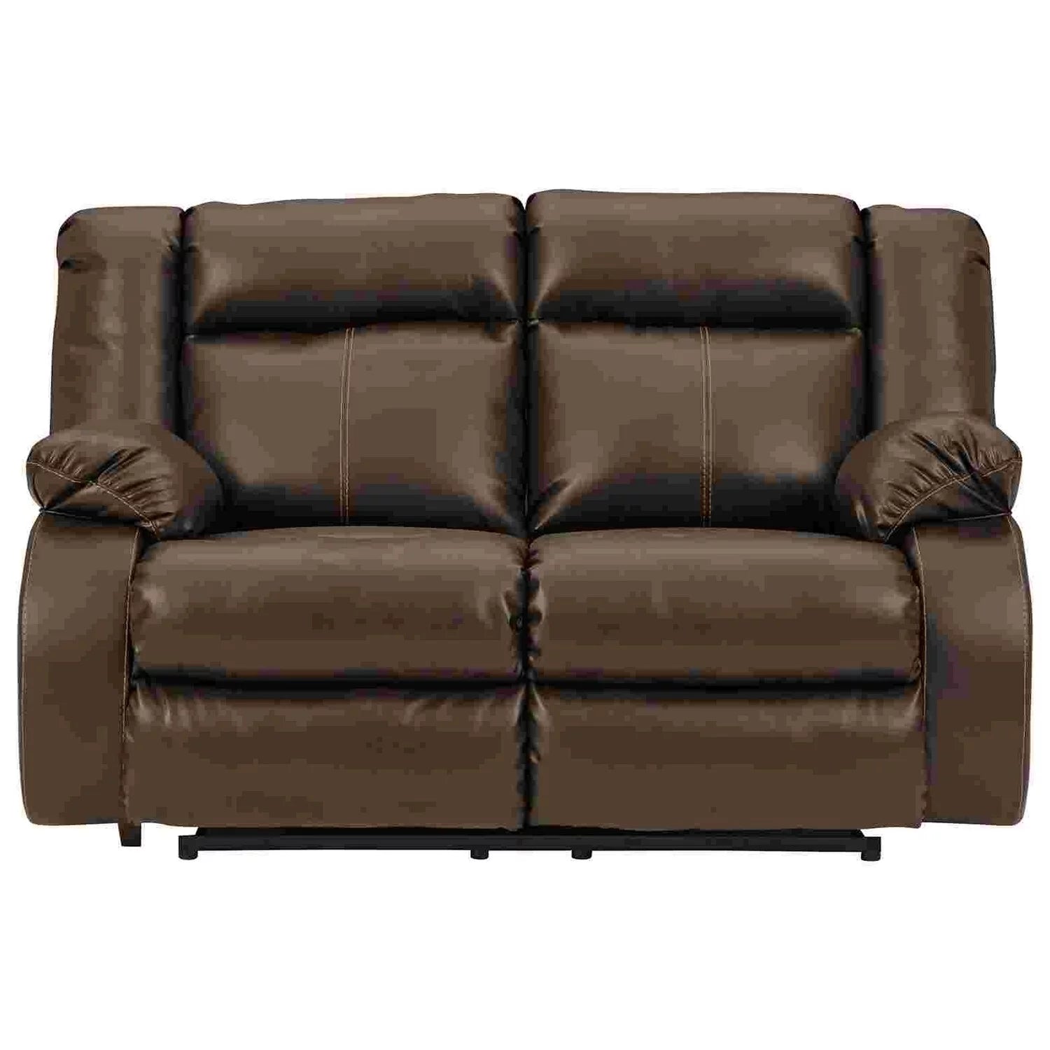 Brown Faux Leather Power Recliner Loveseat W513