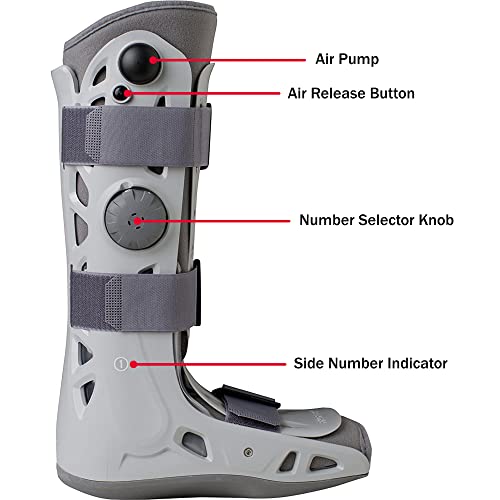 Medical Walking Boot with Air Cast Tube Stretch Boot Sock, Medium B478663