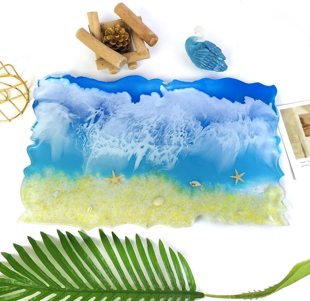 Large Irregular Rectangle Silicone Mold, Blue, approx. 46x28.8x2.5cm T747