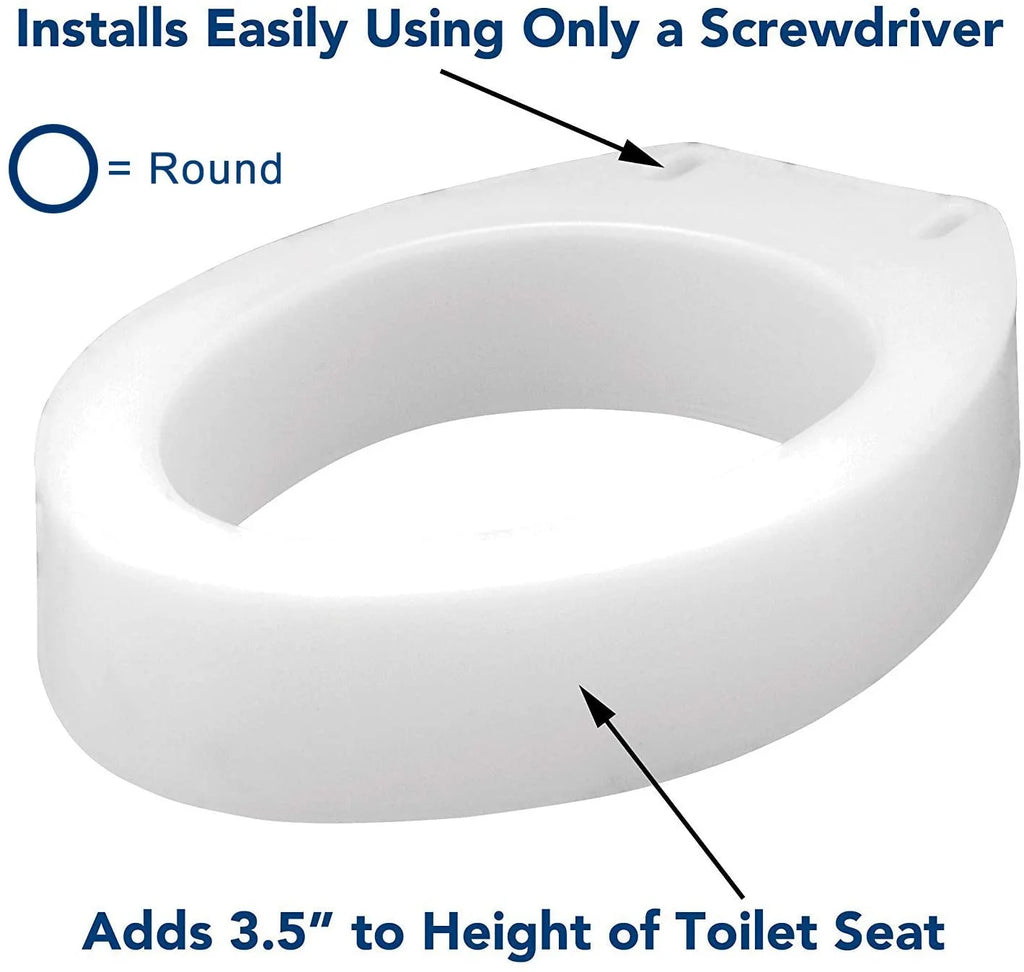 Raised Toilet Seat, White, 300 lb Capacity Q69347