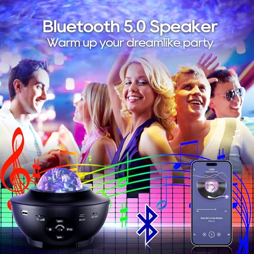 Galaxy Projector with Bluetooth Speakers Night Light Timer Remote Control B36919