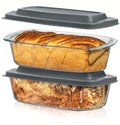 Glass Loaf Pan with Lids (Set of 2) X38337