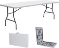 White 8ft Portable Folding Plastic Table S37965