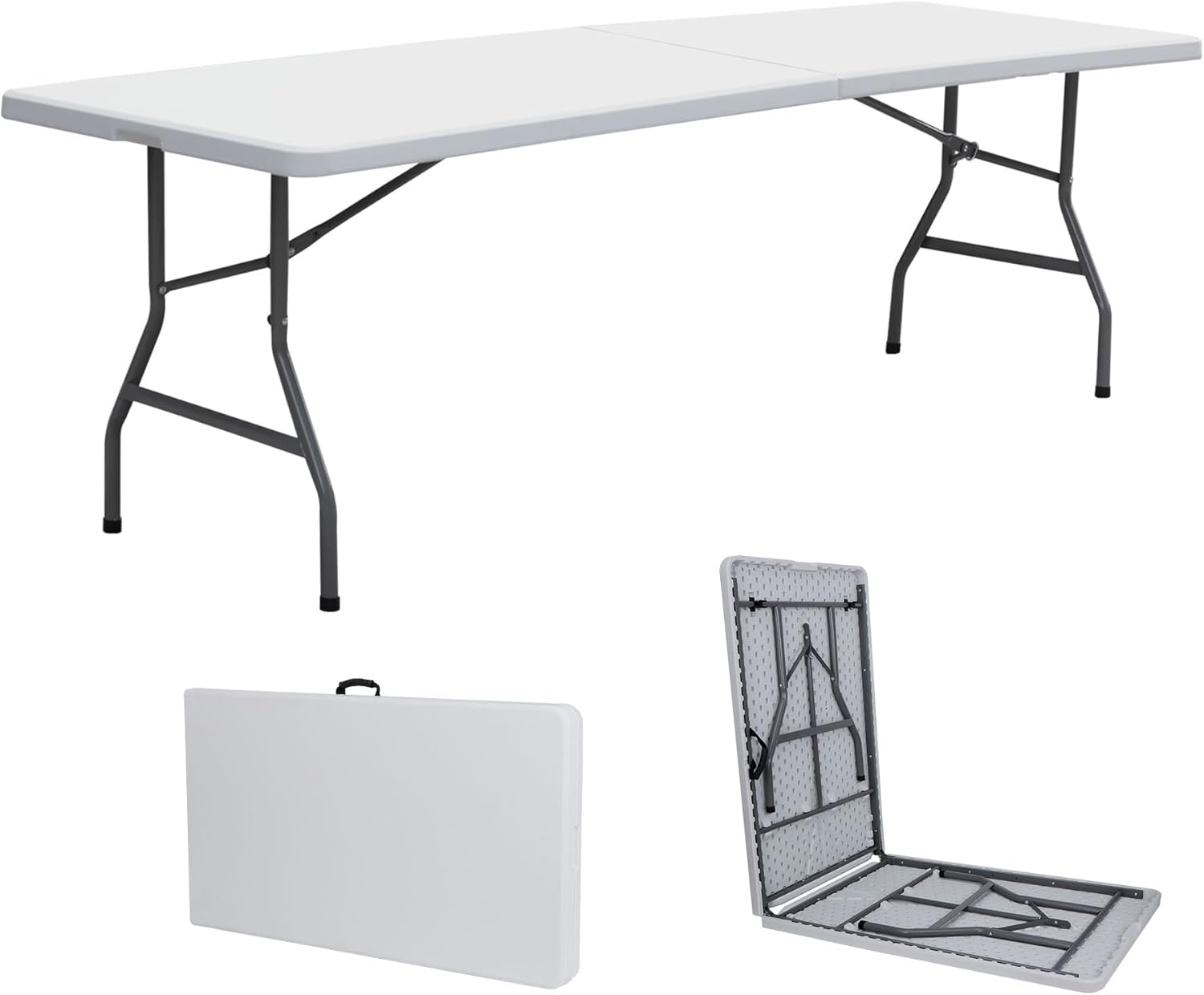 White 8ft Portable Folding Plastic Table S37965