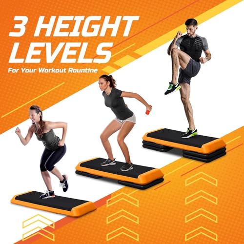 Adjustable Aerobic Step Platform with 4 Stackable Risers Y1476