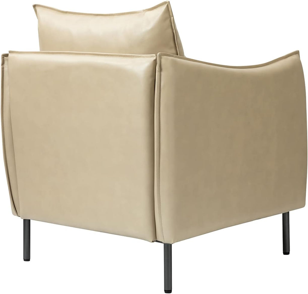Beige Faux Leather Armchair Set Of 2 K154