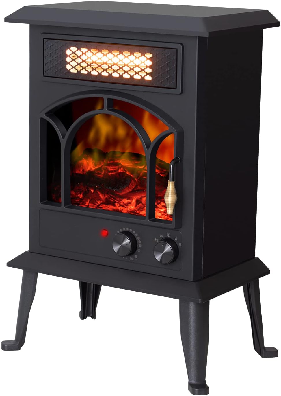 1500W Portable Infrared Electric Fireplace Heater with Realistic Flame Effects C791857