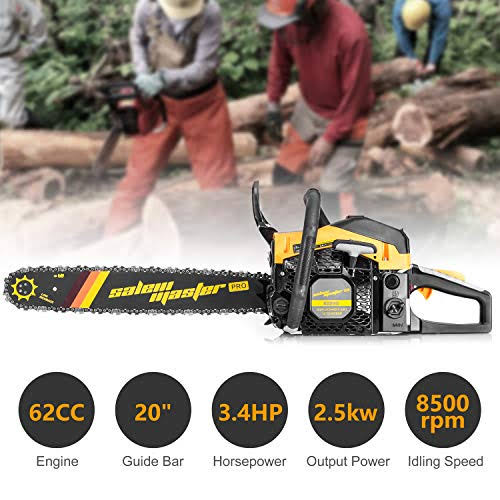 GAS Powered 62cc 2-Cycle 20-inch Chainsaw C7844