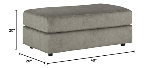 Gray Chenille Oversized Ottoman W85556
