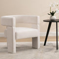 Beige Linen Barrel Accent Chair W595