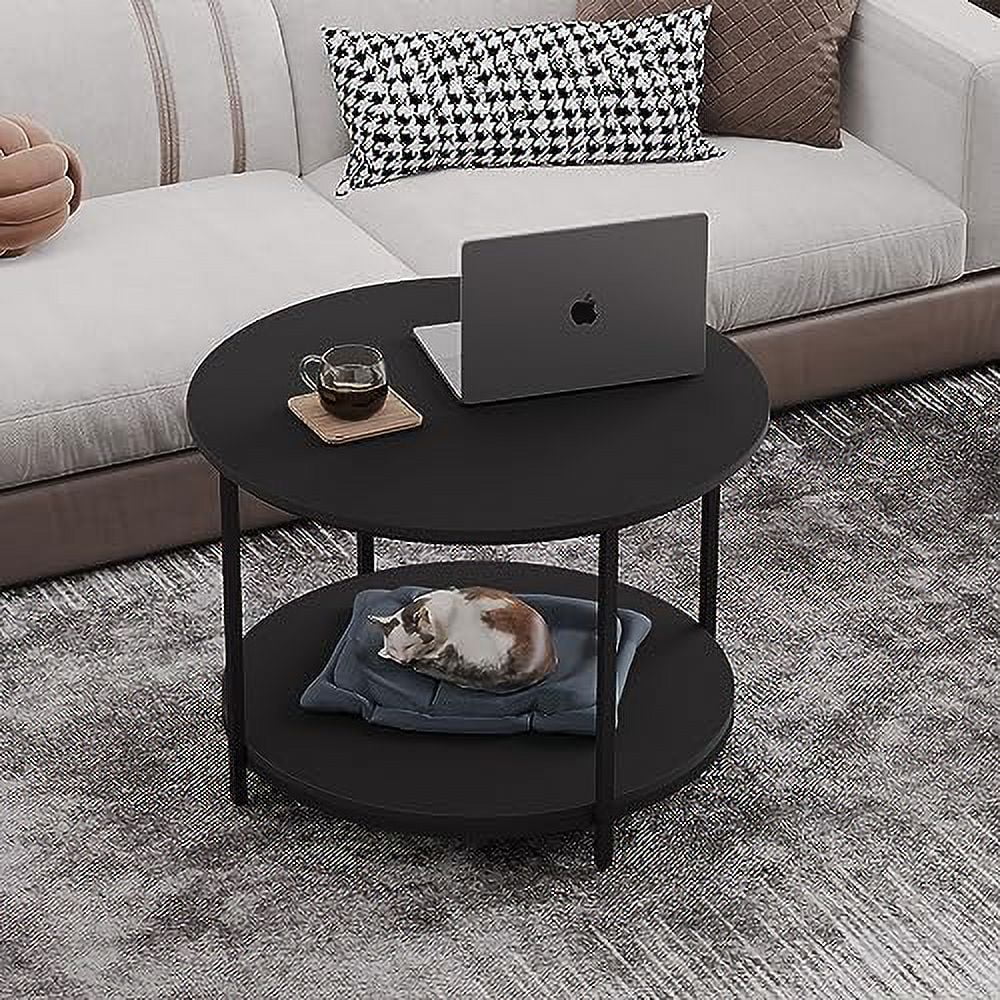 31.5 inch 2-Tier Rustic Wood Coffee Table with Open Shelf G5489