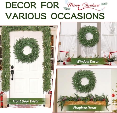 22 Inch Green Artificial Christmas Wreath P90567