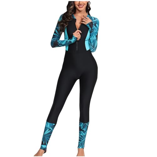 Long Sleeve Long Pant Zip Front One Piece Swimwear G831