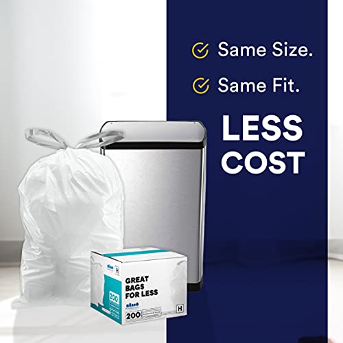 White 6 Gallon 0.7 Mil Drawstring Trash Bags W3243
