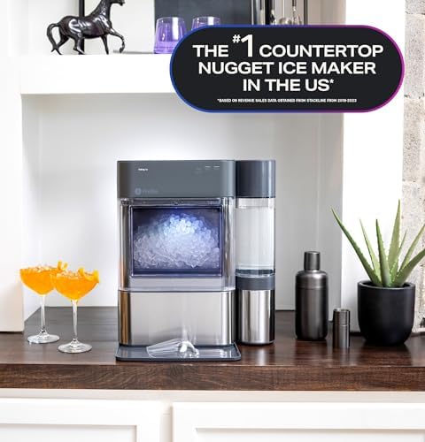 Stainless Steel Countertop Nugget Ice Maker with 1 Gallon Tank B44272