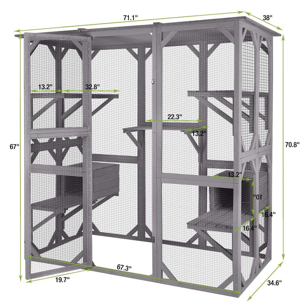 Large Cat House Outdoor Cat Enclosure T89408