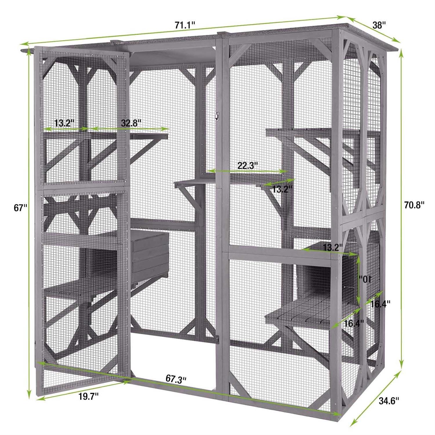 Large Cat House Outdoor Cat Enclosure T89408