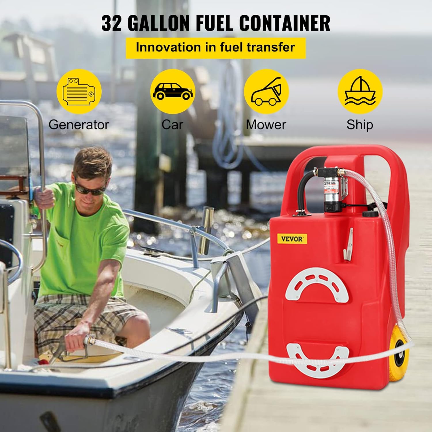 32 Gallon Diesel Fuel Container with 12V DC Transfer Pump Z493