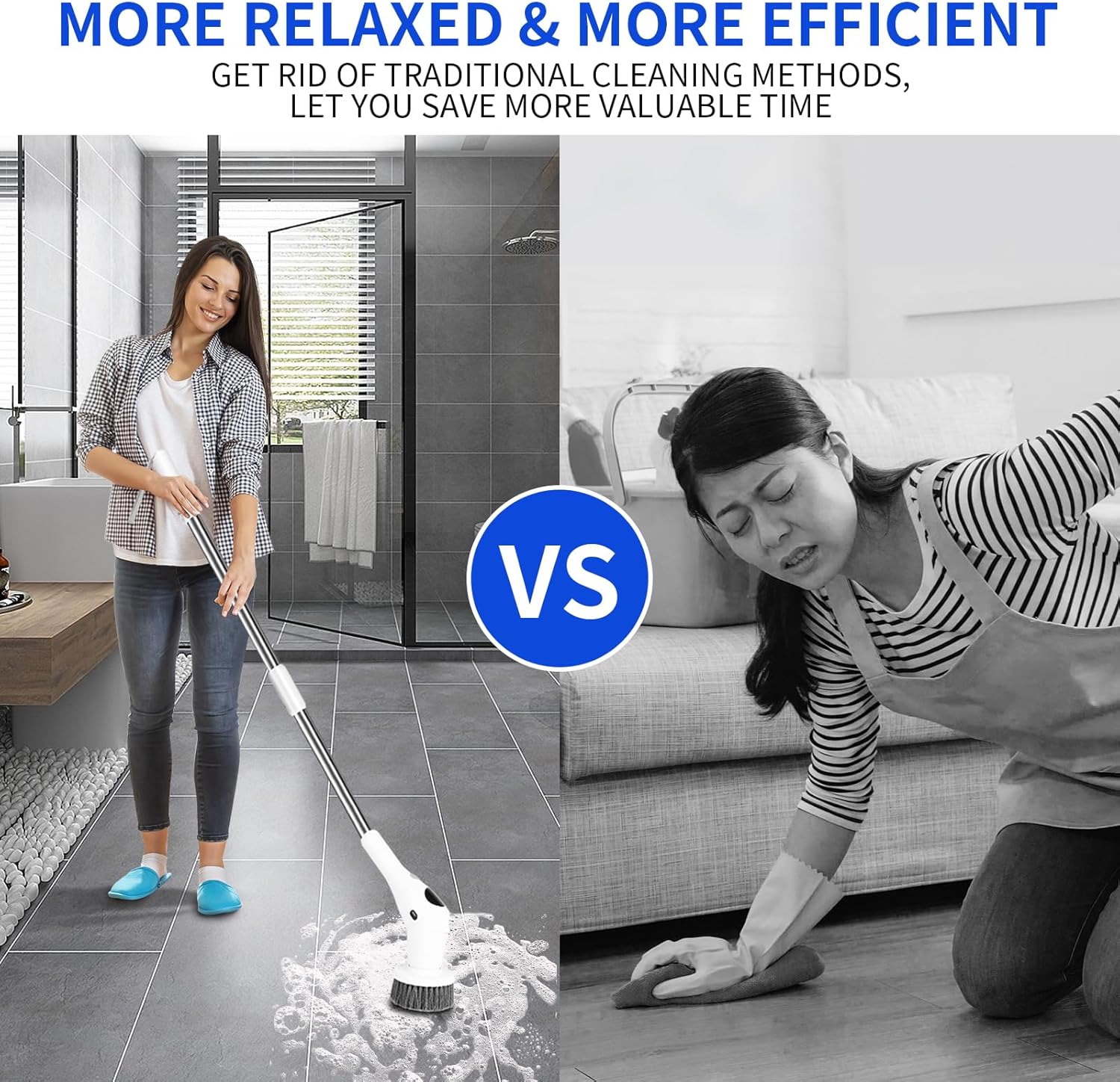 Cordless Electric Spin Scrubber with 8 Replaceable Heads and Extension Handle T683770