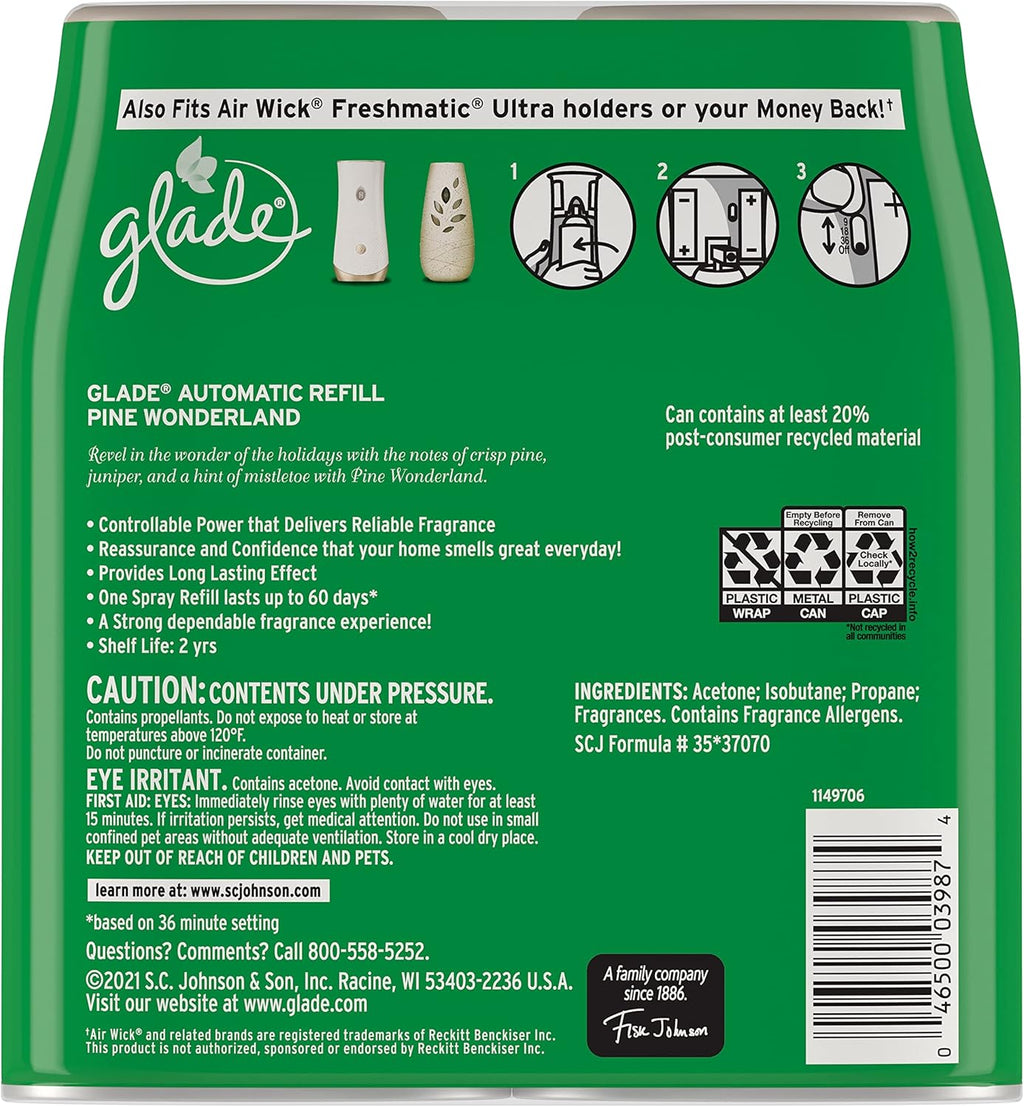 Pine Wonderland 6.2 Oz 2 Count Automatic Spray Refill Z1589