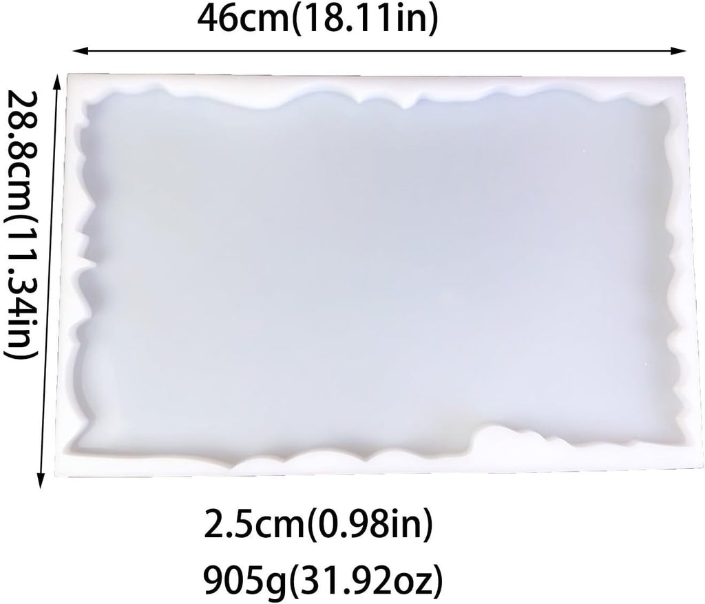 Large Irregular Rectangle Silicone Mold, Blue, approx. 46x28.8x2.5cm T747