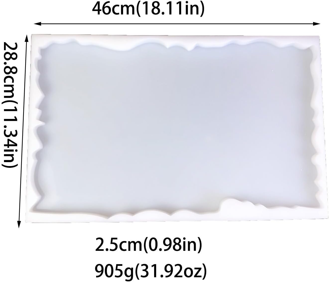 Large Irregular Rectangle Silicone Mold, Blue, approx. 46x28.8x2.5cm T747