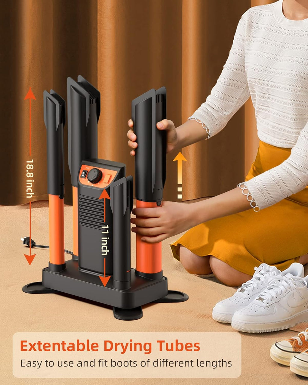 Boot Dryer Shoe Dryer with Heat Blower, Adjustable Tubes & Timer M119