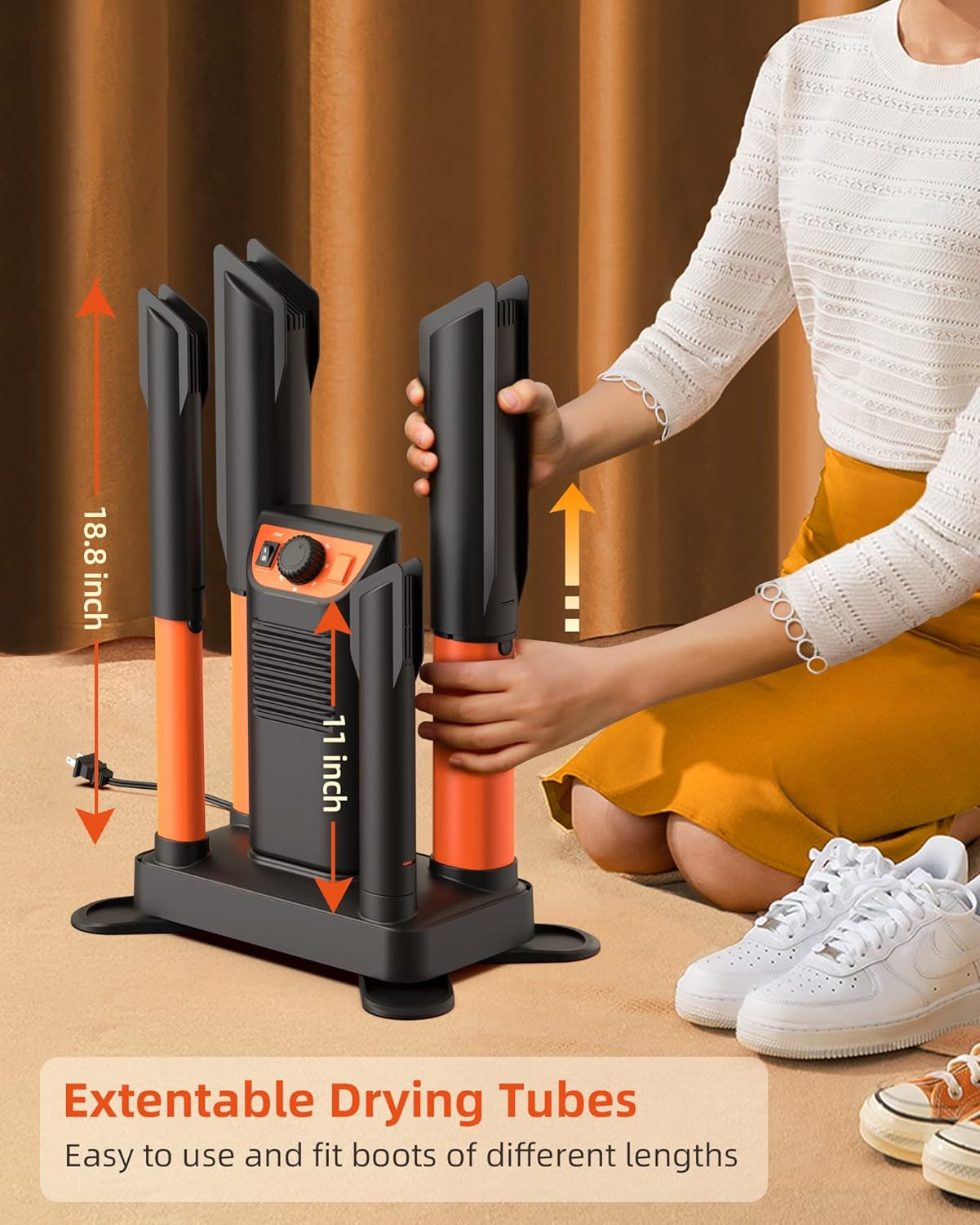 Boot Dryer Shoe Dryer with Heat Blower, Adjustable Tubes & Timer M119