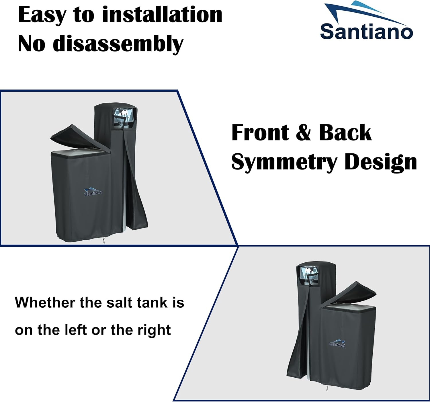 Black 64x40x16 Inches Water Softener Cover V3000