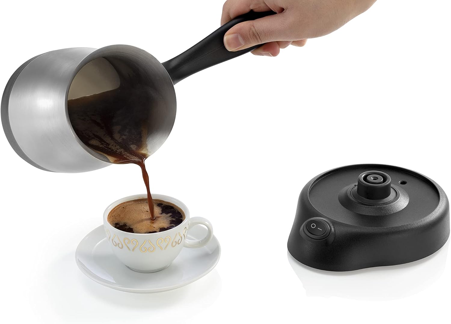 Stainless Steel Turkish Coffee Maker, 1 to 4 cups, 800W L500577