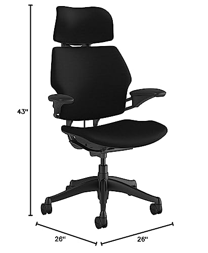 Graphite Hyacinth Blue Fabric Ergonomic Office Chair with Headrest A954