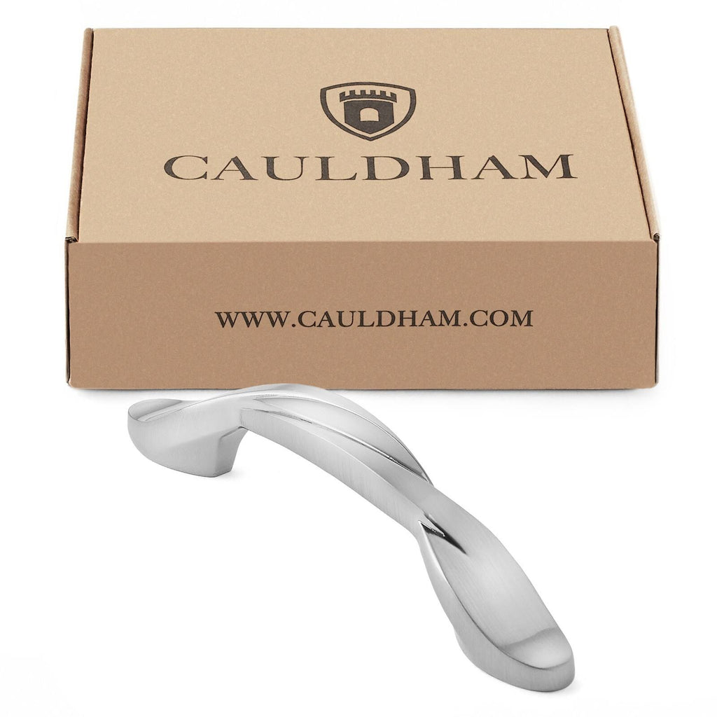 25 Pack Solid Braided Kitchen Cabinet Pulls Handles (3x22 Hole Centers) Satin Nickel Y142