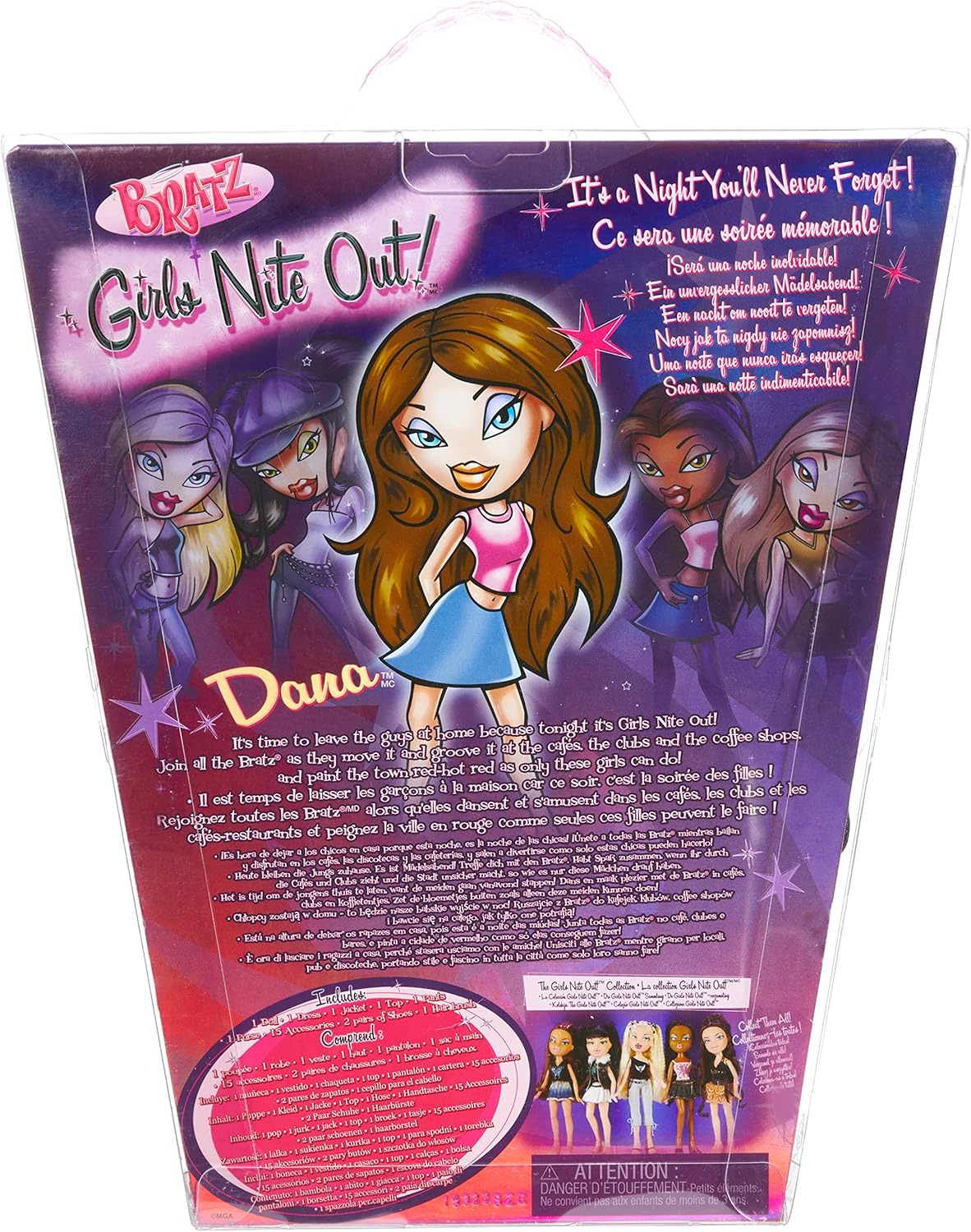Bratz Girls Nite Out 21st Birthday Edition Fashion Doll Dana, 10 x 2.5 x 11.5 inches, Multicolor X21834