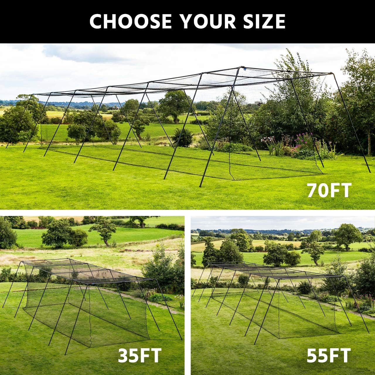 Baseball Batting Cage with Frame and Net S383