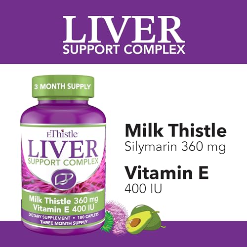 Milk Thistle & Vitamin E Dietary Supplement Caplets 180 Count K2760