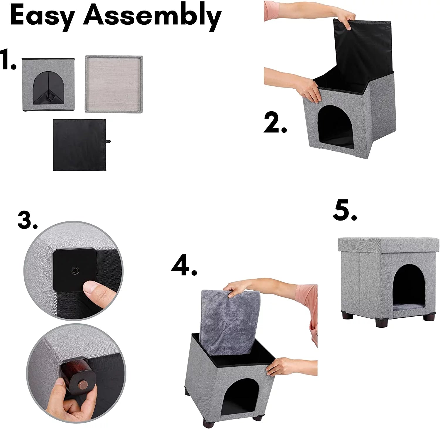Pet House Bench Ottoman Cat Dog Furniture Bed Footstool Cozy Condo Cave X286