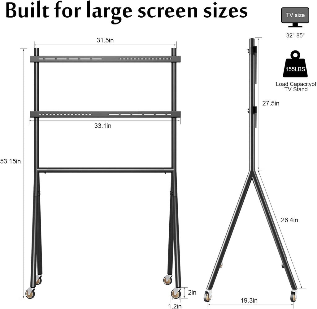 TV Easel Stand 37"-70" inch Adjustable with Wheels B30156