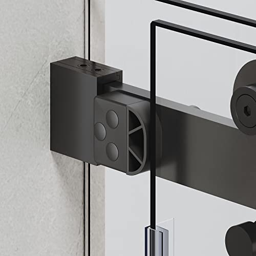 Frameless Sliding Tub Door 58.5-60" W X 62" H with 5/16" Clear Tempered Glass Matte Black Q317