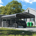 Grey Heavy Duty Galvanized Steel Carport Canopy 12x20 FT B943