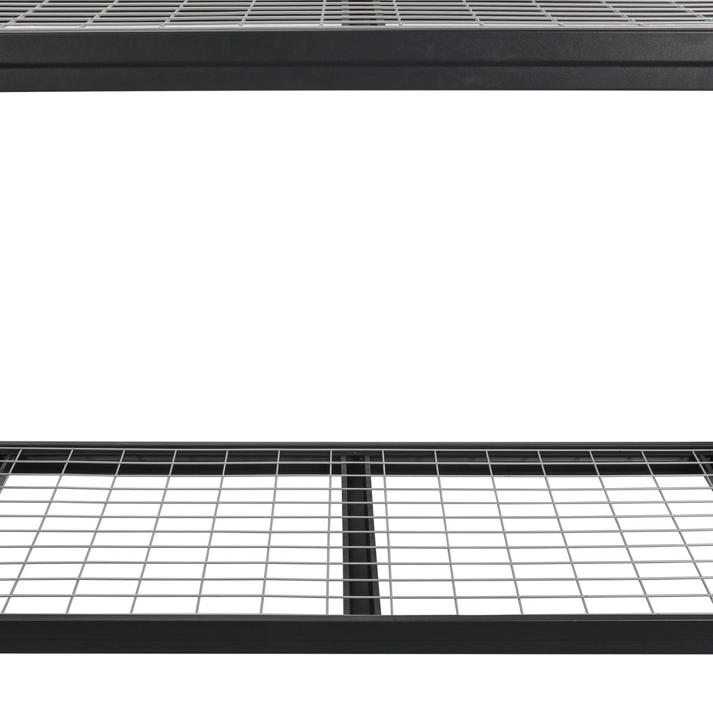 Black Steel 3-Tier Storage Shelf Unit 72-Inch-H x 77-Inch-W x 24-Inch-D Q12773