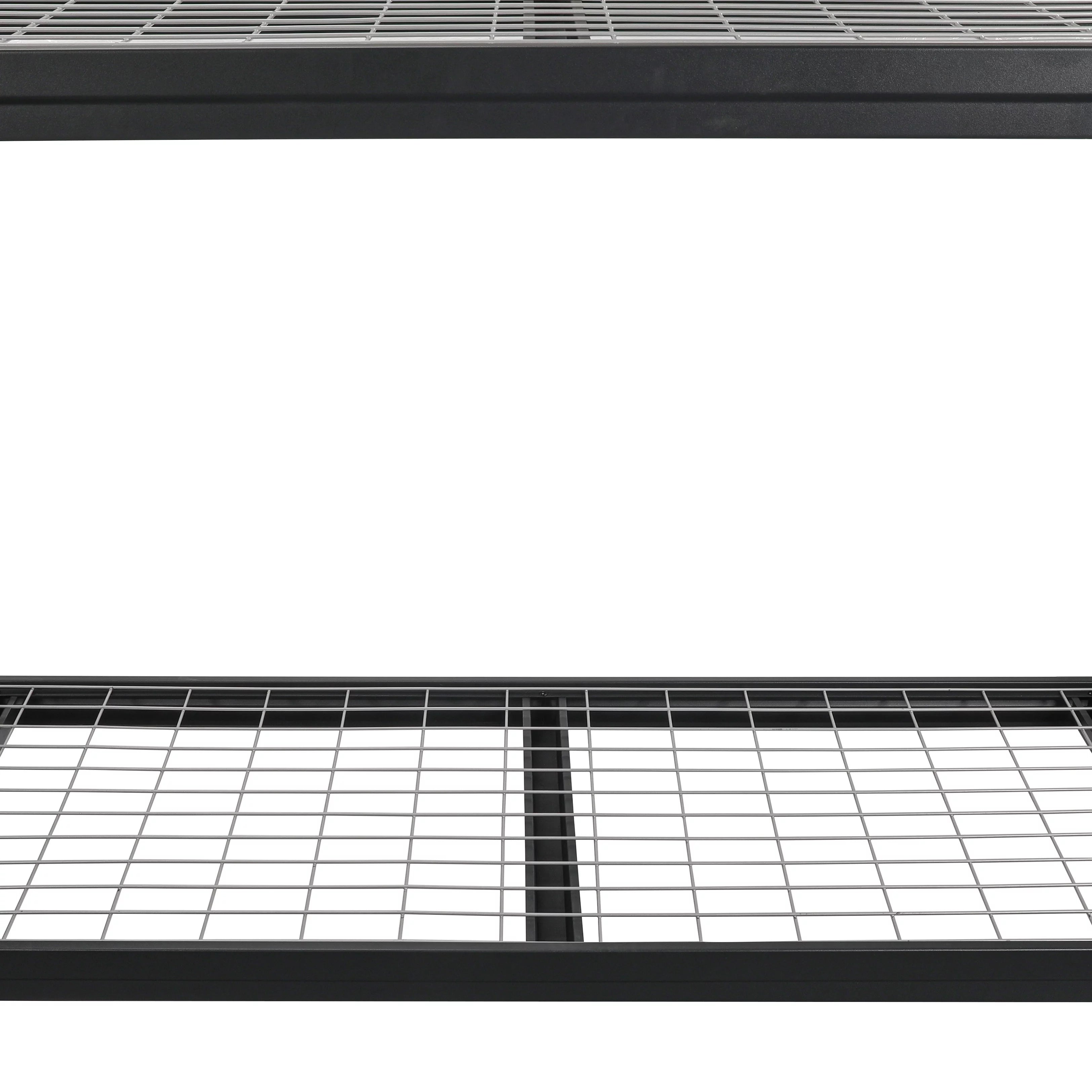 Black Steel 3-Tier Storage Shelf Unit 72-Inch-H x 77-Inch-W x 24-Inch-D Q12773