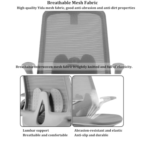 Gray Adjustable Height Mesh Office Chair with Wheels Y73535