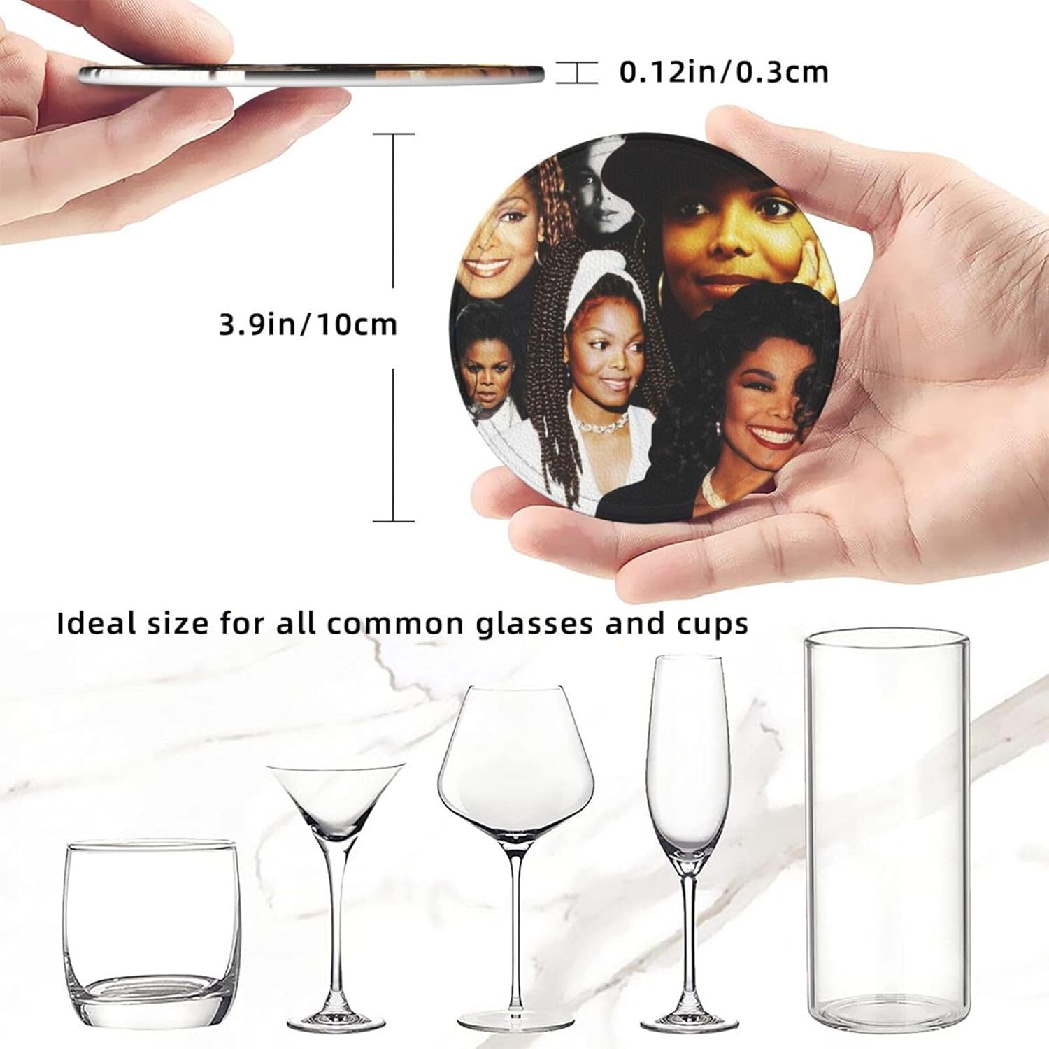 6 Pcs Coasters with Holder I204