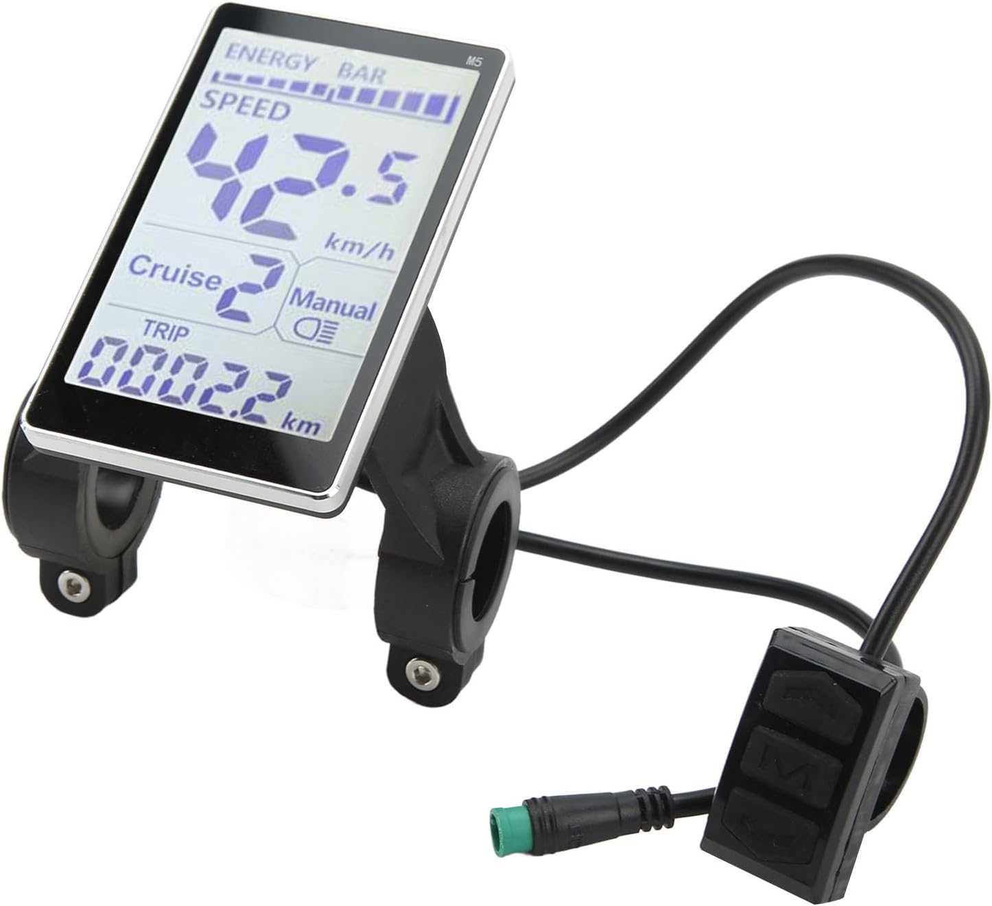 24V 36V 48V 60V 5 Pin M5 LCD Panel Screen for 31.8 22.2mm Handlebar Electric Bikes S50227