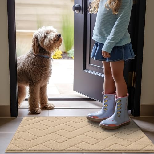Grey 30x20 Non-Slip Washable Microfiber Dog Door Mat L967108